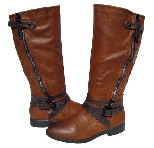 Womens Tan Riding Boots Cognac Shoes Winter Snow Fur Lined Ladies