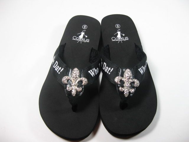 Corkys Who Dat Fleur De Lis FLIP FLOP SANDAL sz 7