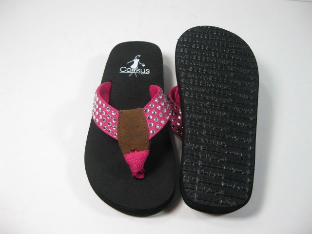 Corkys Pink Swirl FLIP FLOPS SANDALS Kids sz 1