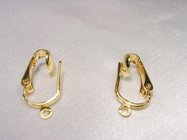 EARS NOT PIERCED CLIP ON EARRING CONVERTERS GOLDPLATE over STEEL