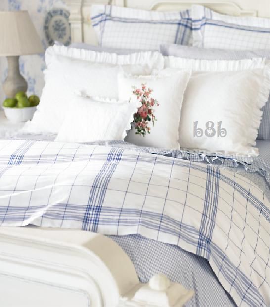 Ralph Lauren Cottage Hill Queen Duvet Cover Blue White