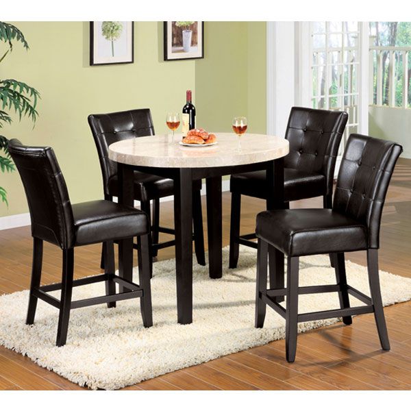 Solid Wood 5 Piece Counter Height Pub Dining Table Set
