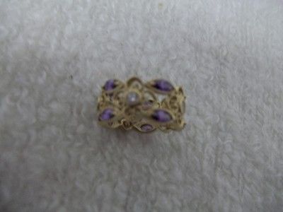 Erica Courtney Diamonique Lilli Ring 14k Gold Clad Size 6