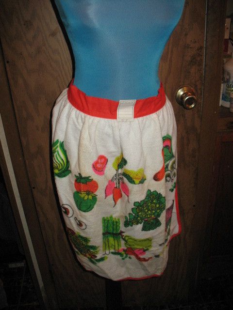 Vintage Morgan Jones Kitchen Terry WH Orange VEG Apron