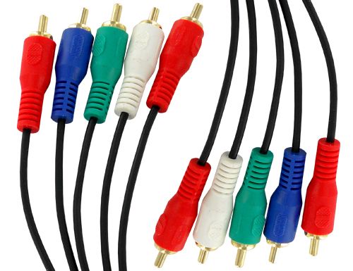 video cable 5 rca black 10 ft free same day usps first class shipping