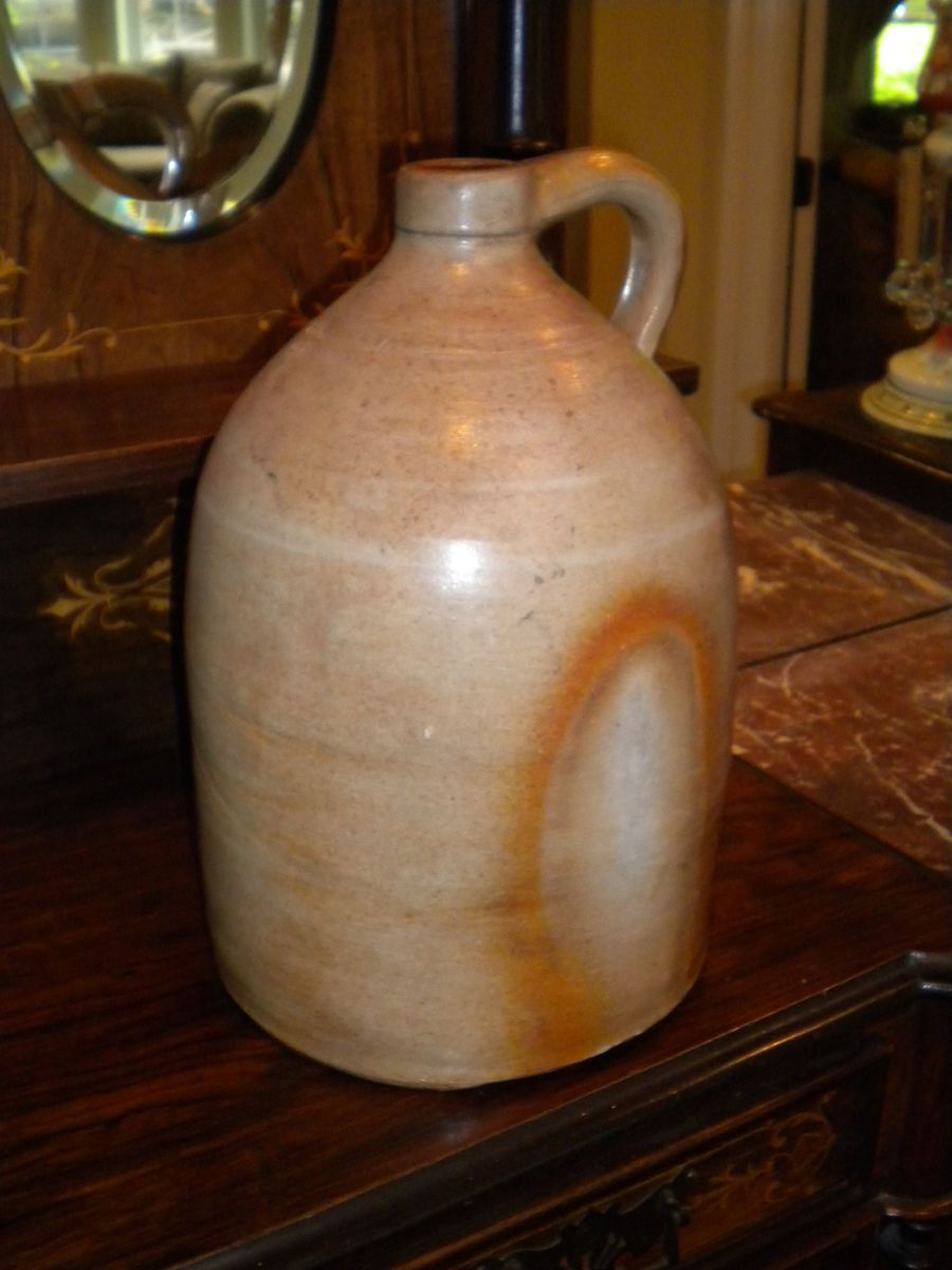 Antique F H Cowden Harrisburg PA Handled Stoneware Jug