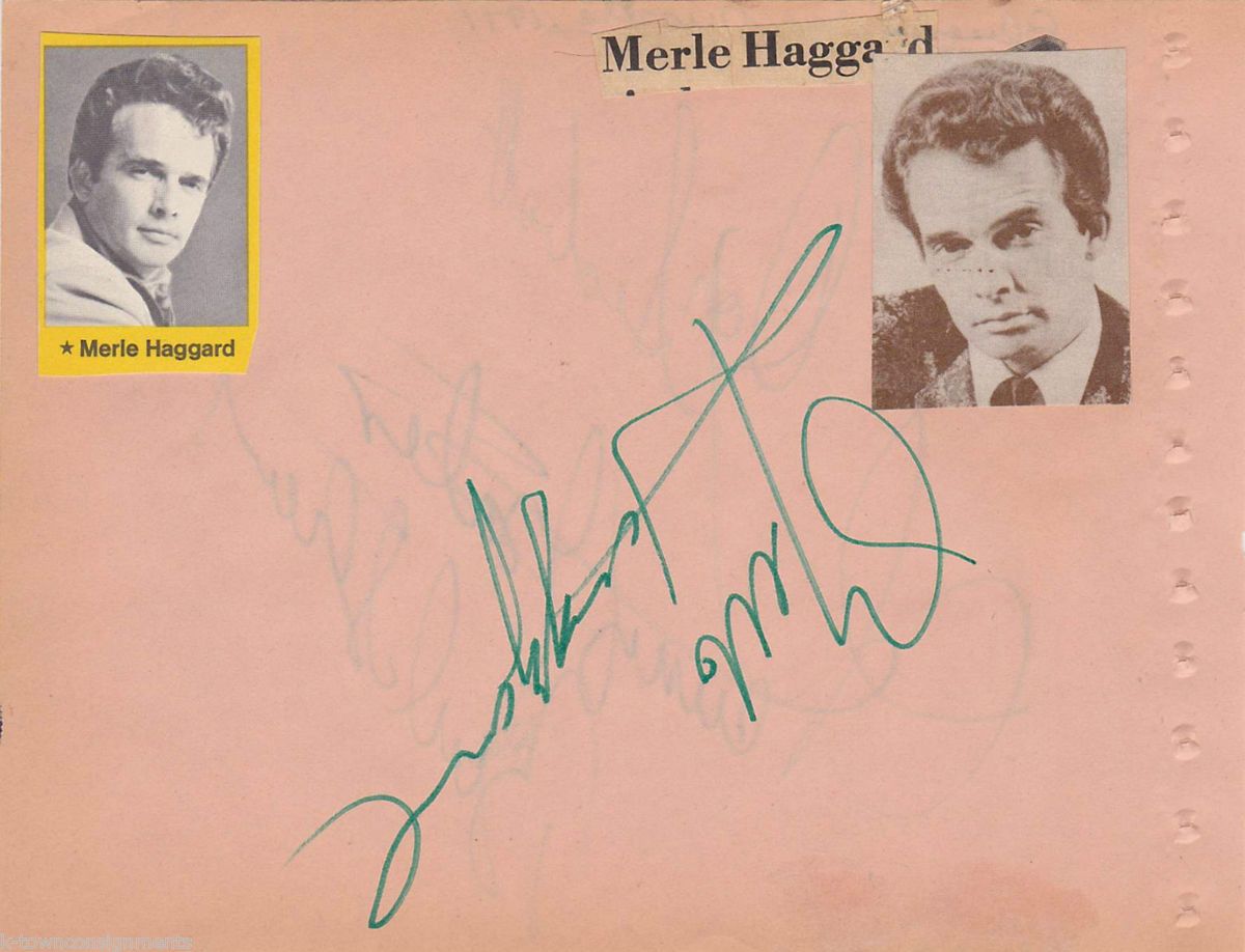 Merle Haggard Blue Ridge Band Country Music Singers Vintage Autograph