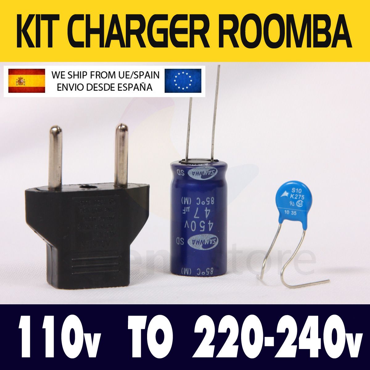 Kit Charger Roomba to Convert to 220V Cargador iRobot