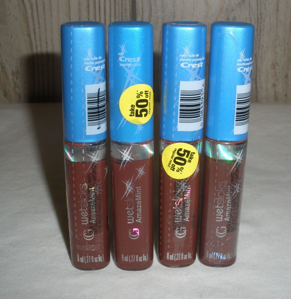 COVERGIRL WETSLICKS AMAZEMINT LIP GLOSS X4 TOAST ED #655 Lot of 4