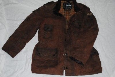 Brown Barbour Wax Jacket Cowen Commando Riding Hunting Fishing Hiking