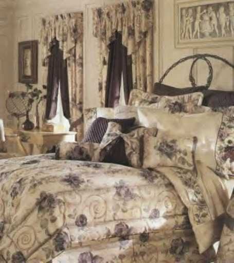 Excellent 3PC SET Croscill CHAMBORD CASSIS KING Comforter  2 Shams