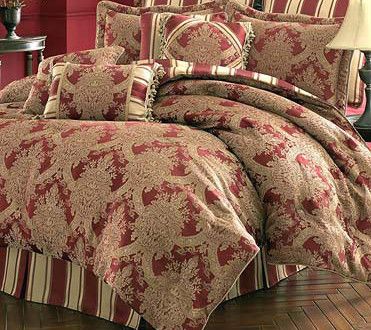 Croscill Carlisle Red Queen Comforter Drapes Set Plus Bonus Sheets