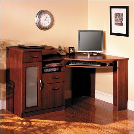 Black Computer Desk w Bookcase Printer CPU Stand