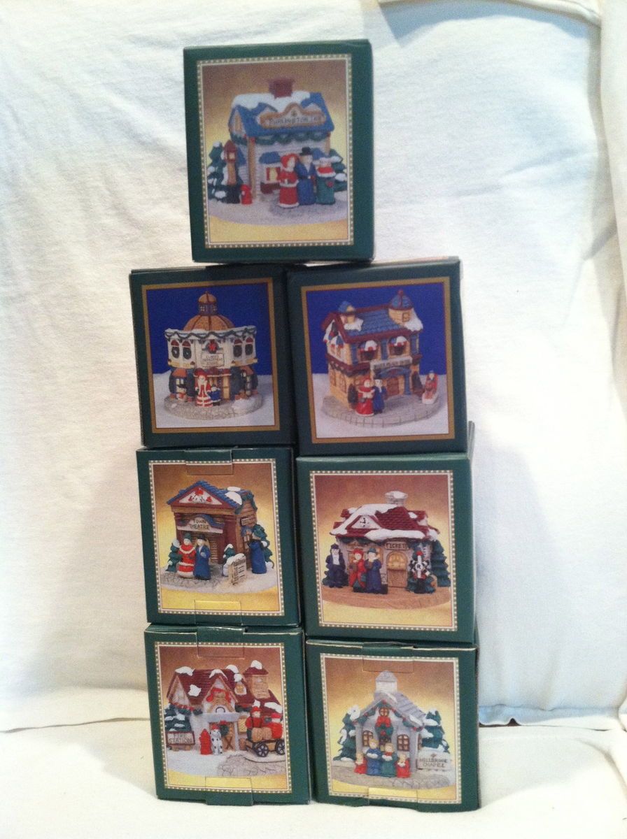 Crystal Falls Village Miniature Buildings 1992 Excellent Condition