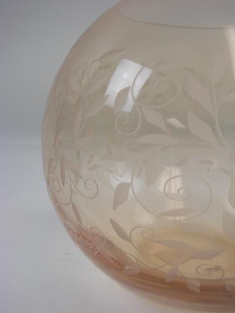  Amber Rose Bowl Miller Rogaska Crystal Slovak Republic Reed Burton NIB