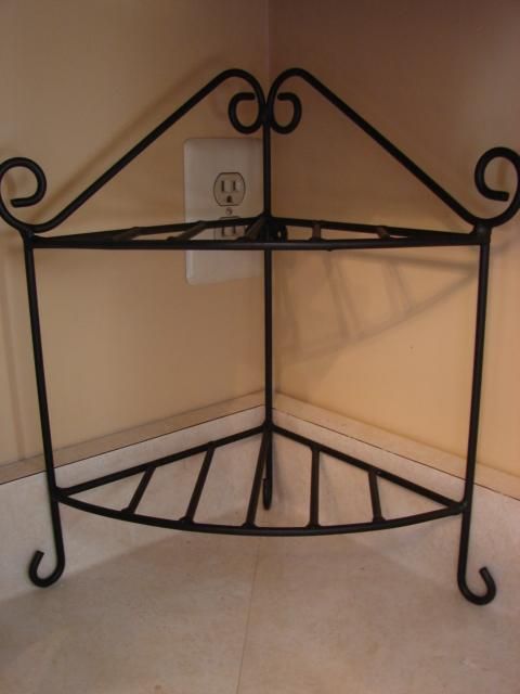 Black Iron Small Countertop Corner Shelf Hand Made USA