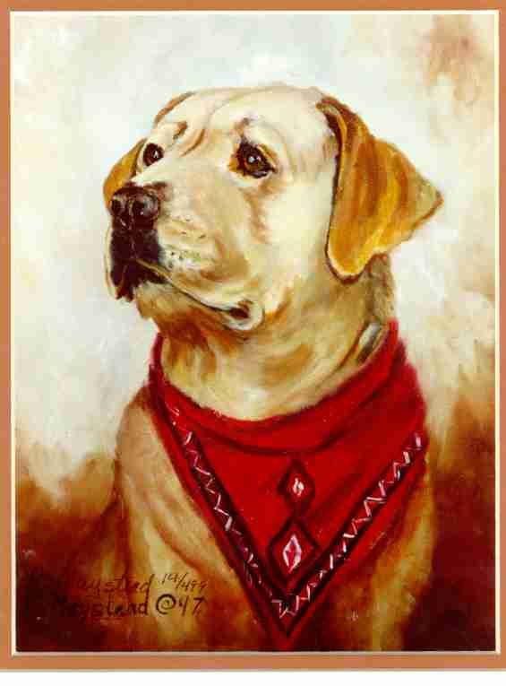 Labrador Retriever 3 Dog Print Signed by Ruth Maystead