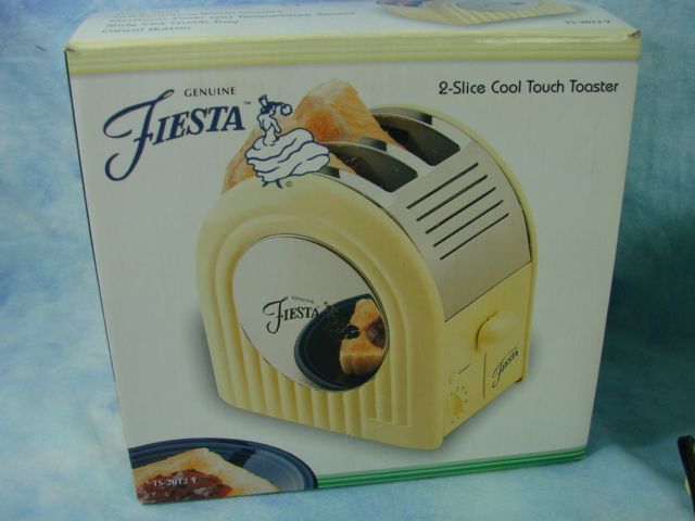  Box Vintage Antique Fiesta Ware 2 Slice Cool Touch Toaster Color Cream