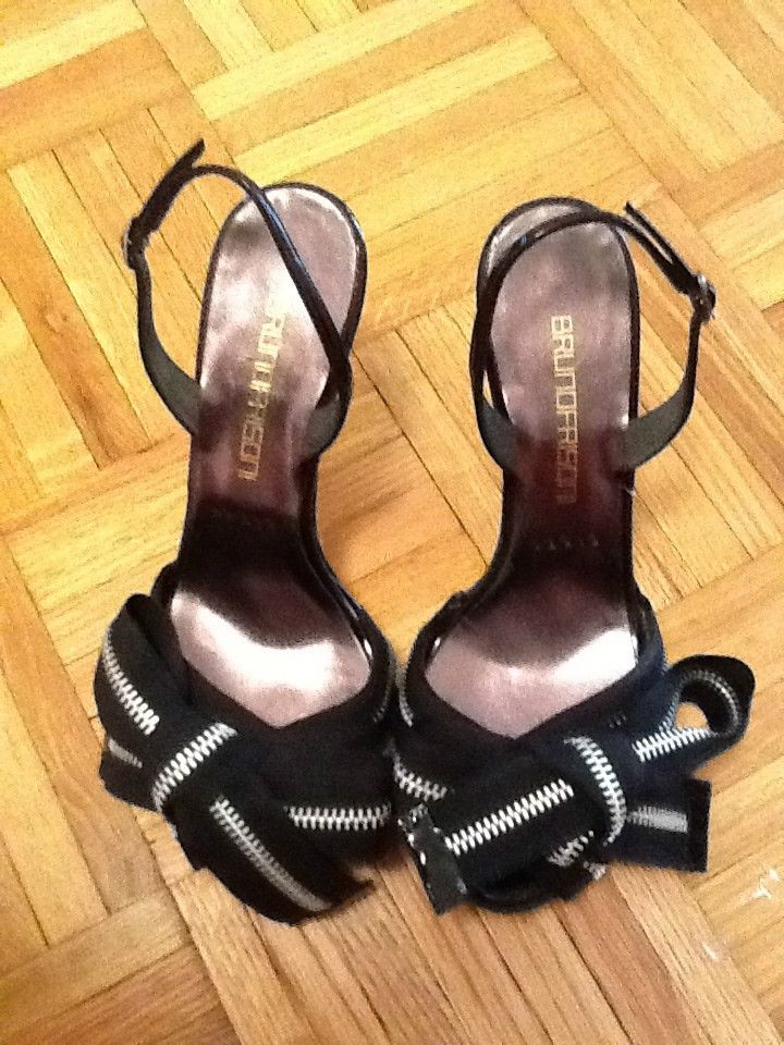 ICONIC SOLD OUT RARE BRUNO FRISONI BLACK ZIPPER RIBBON PLATFORM