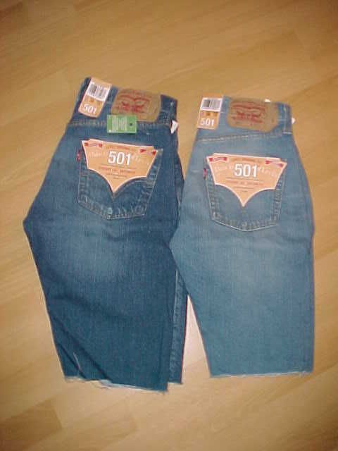 Mens Levis 501 Original Fit Cut Off Shorts Button Fly