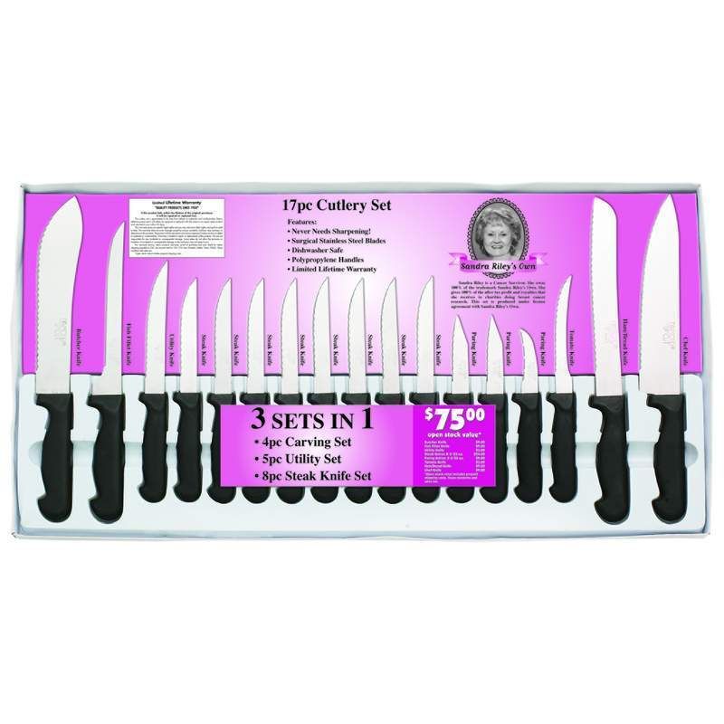  17pc Cutlery Set Incluging 8 Steak Knifes New in Box Knife Set