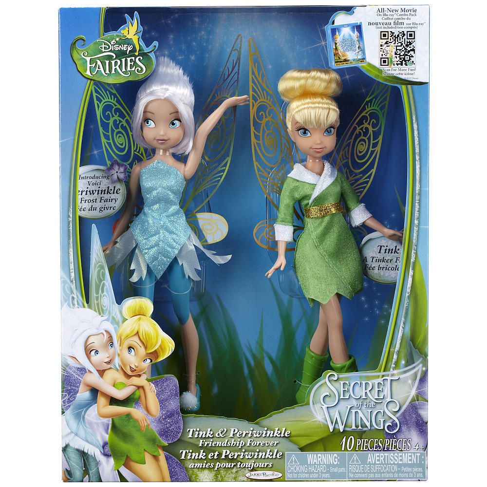 Disney Fairies Secret Wings 2 Dolls Tinker Bell and PERIWINKLE Friends