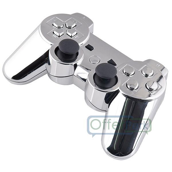 Chrome Silver Custom Shell Case for PS3 Controller with Matching