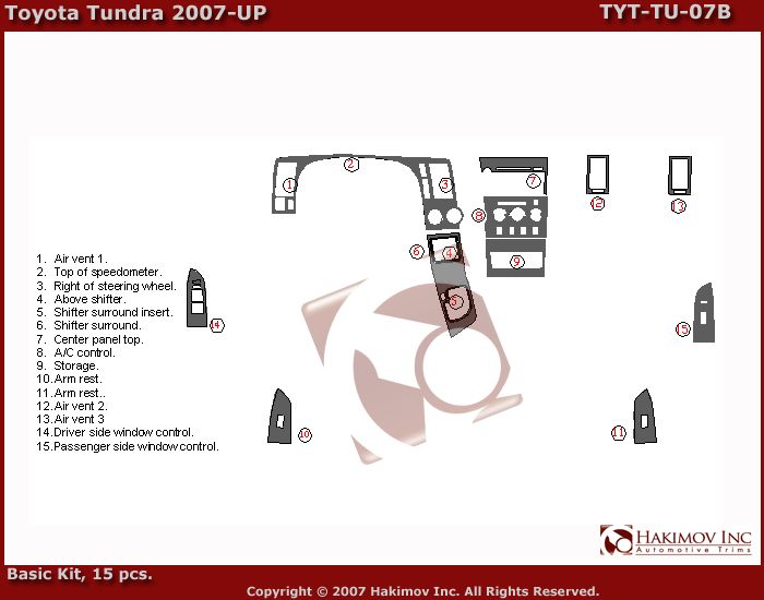 Toyota Tundra 07 09 Carbon Fiber Dash Kit Parts
