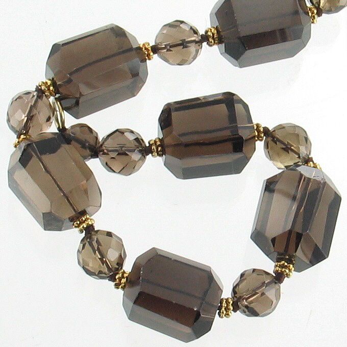 vintage sterling smoky quartz chunky bead necklace be sure to