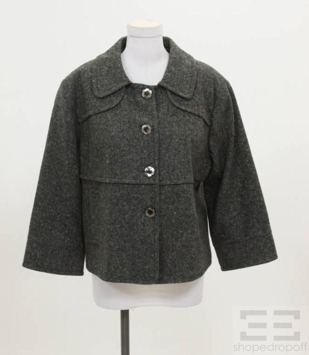 cynthia cynthia steffe gray tweed 3 4 sleeve jacket