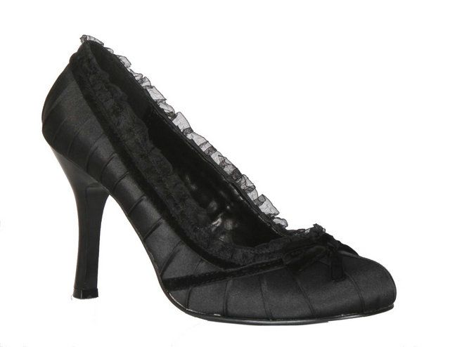 Funtasma Dainty 420 Blk Satin Pleated Pump 3 1 2