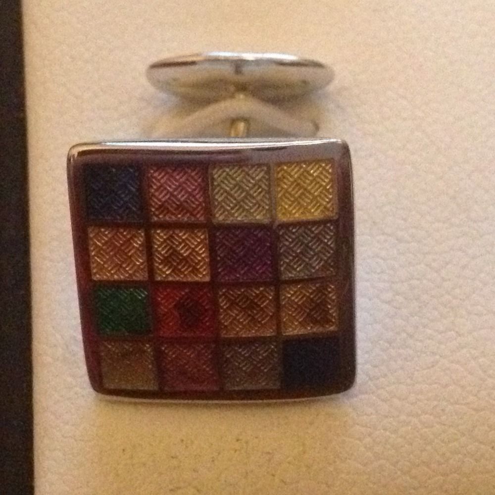 David Donahue Sterling Silver Muti Color Cufflinks