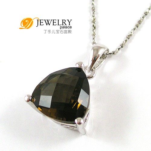 4ct Genuine Smoky Quartz Pendant 925 Sterling Silver