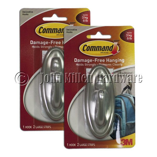  command traditional nickel hook damage free hanging decorative hooks