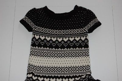 Gap Kids DEER VALLEY NORTH STAR Black & Cream Fair Isle Sweater Dress