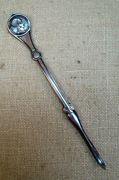 Reed Barton Silverplate Roman Medallion Nut Pick