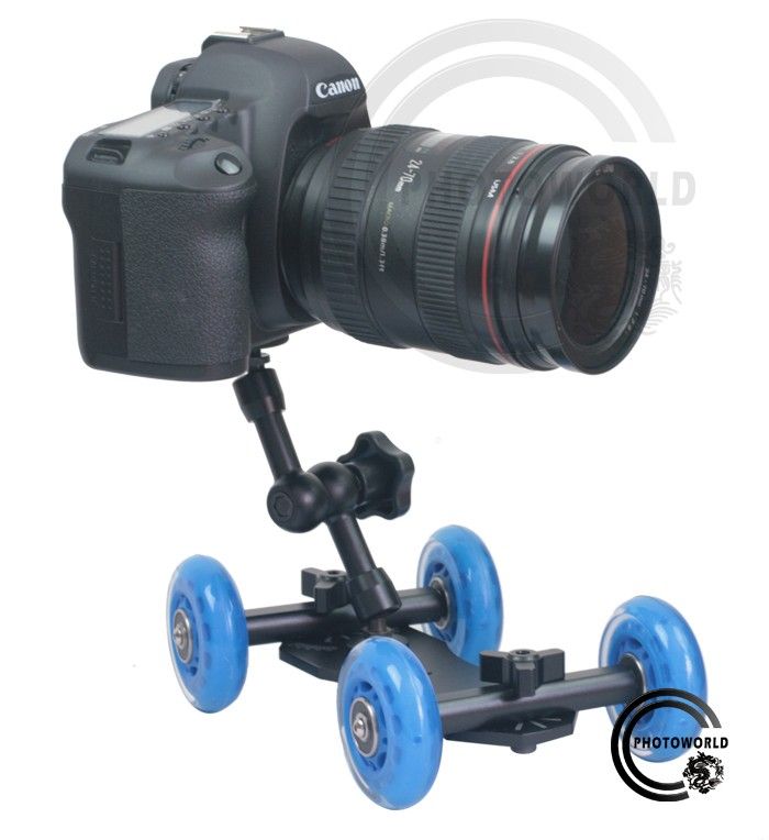 Tabletop Compact Dolly Kit Skater Wheel Camera Truck Stabilizer for