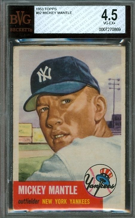 1953 Topps #82   Mickey Mantle   BVG 4.5    New York Yankees HoF