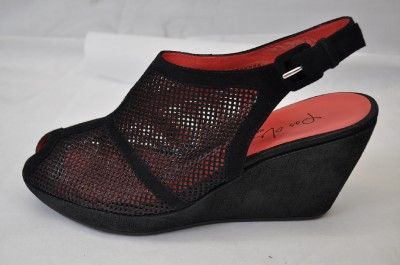 Pas de Rouge Cona A951 Italy EAE Black Sexy Mesh Suede 3Heel $440 42