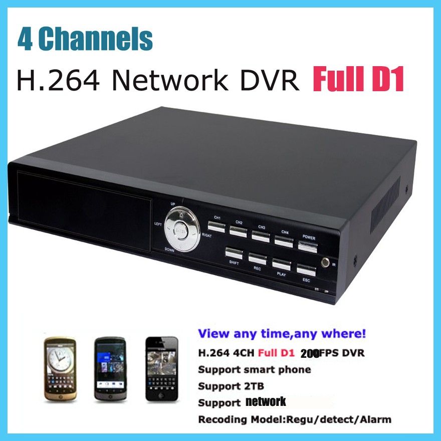 4CH H 264 Security Network CCTV Standalone DVR Full D1 Mobile Views