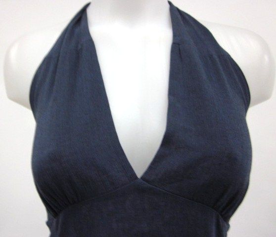 christopher deane navy blue knit halter dress sz 6