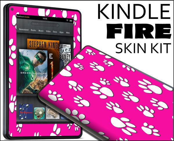  Kindle Fire Skin Vinyl Decal eBook Netbook Tablet 279 Paw Print