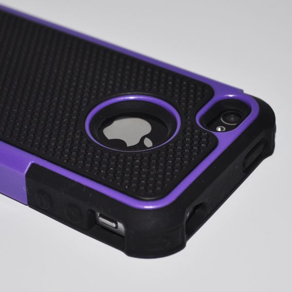 Purple Defender Combo Soft Gel Cover Case for iPhone 4G 4 4S New DF005