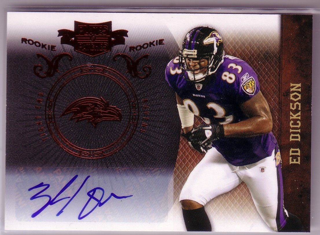 2010 Plates and Patches Ed Dickson 136 RC Auto 449 Ravens