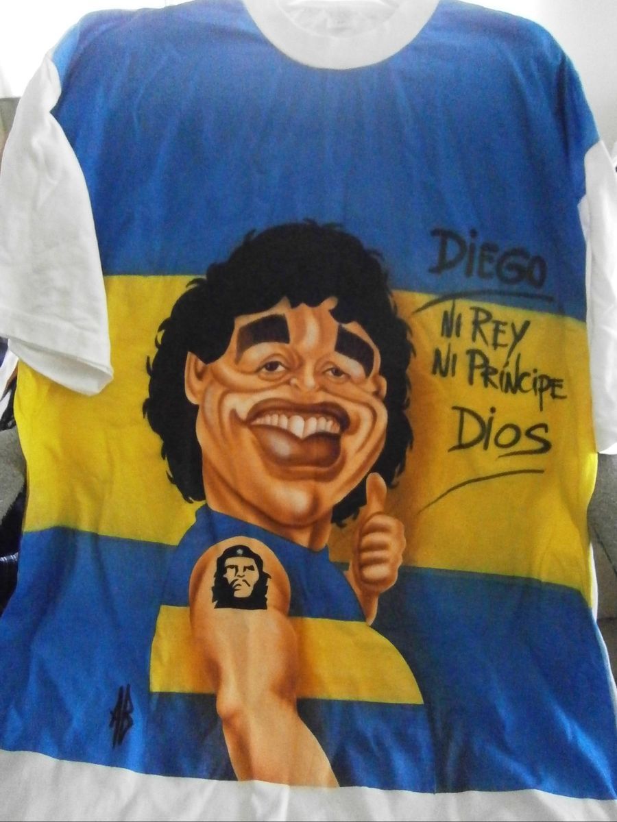 Diego Maradona T Shirt Airbrush UNIQUE Boca Juniors NEW Only ONE