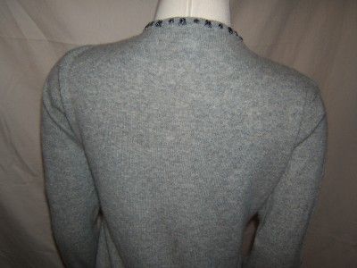 Deane White 100 Cashmere Gray Sweater Size Medium