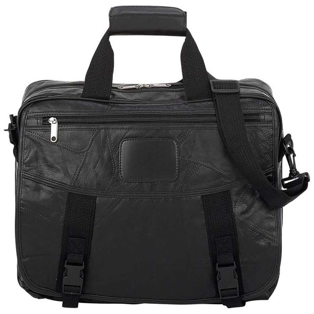 Black Leather Laptop Bag Computer Notebook Case HP Dell Sony Others