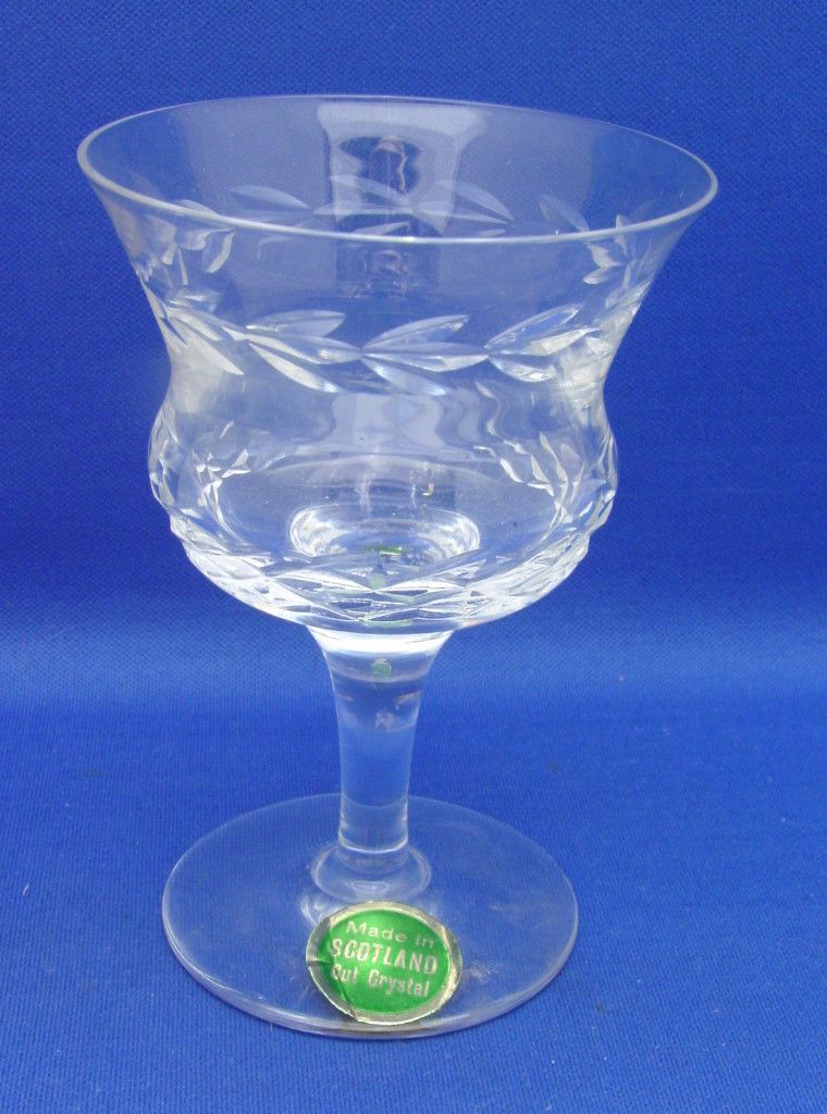 Cut Crystal Cordial Dessert Wine Glass Scotland Stcker