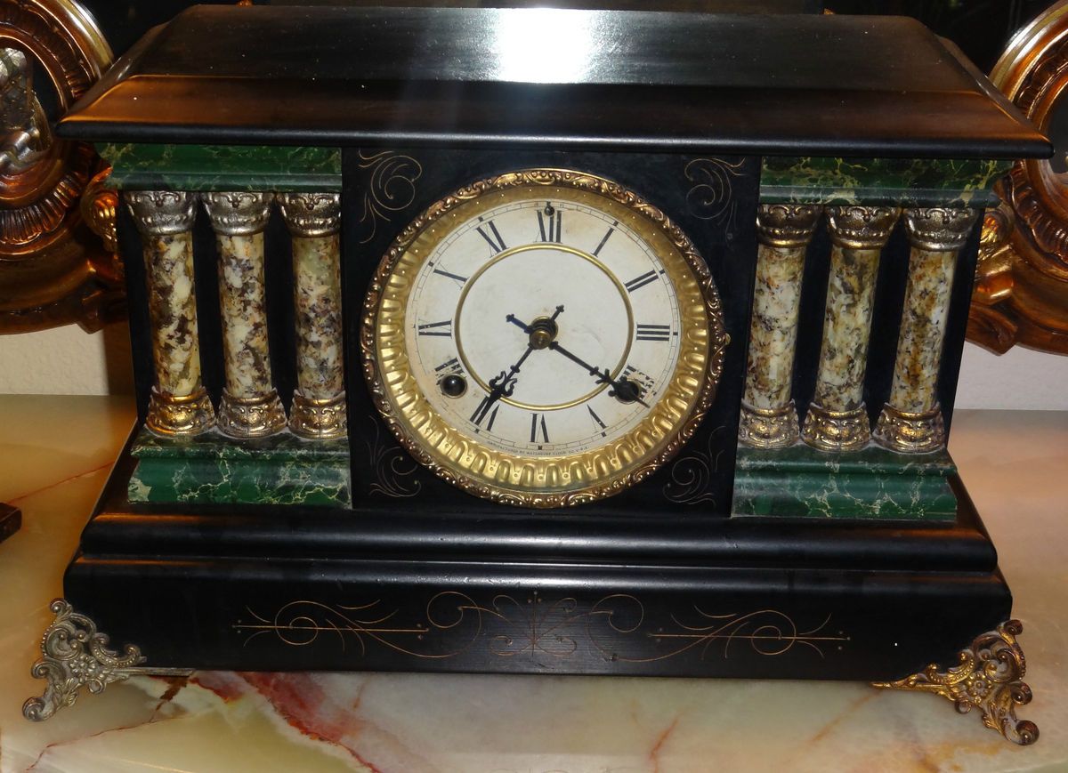 Antique Waterbury Dewhurst Mantel Clock in Great Condition