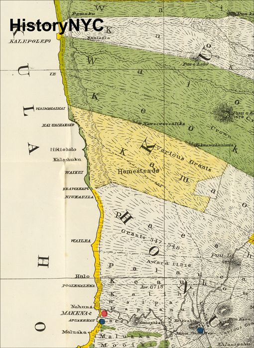 1906 Large Detailed Wall Map Maui Hawaii Island